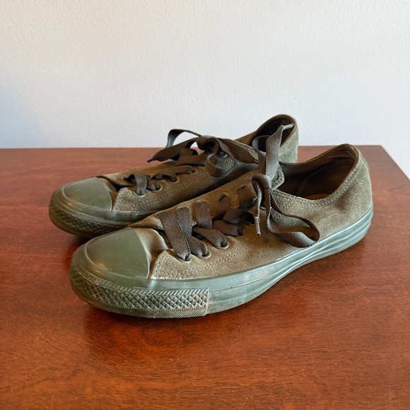 Converse Dark Green Suede Sneakers - Picture 1 of 6